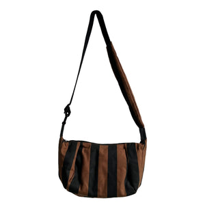 Sixton Cross Body Sling Bag Brown/Black Stripe
