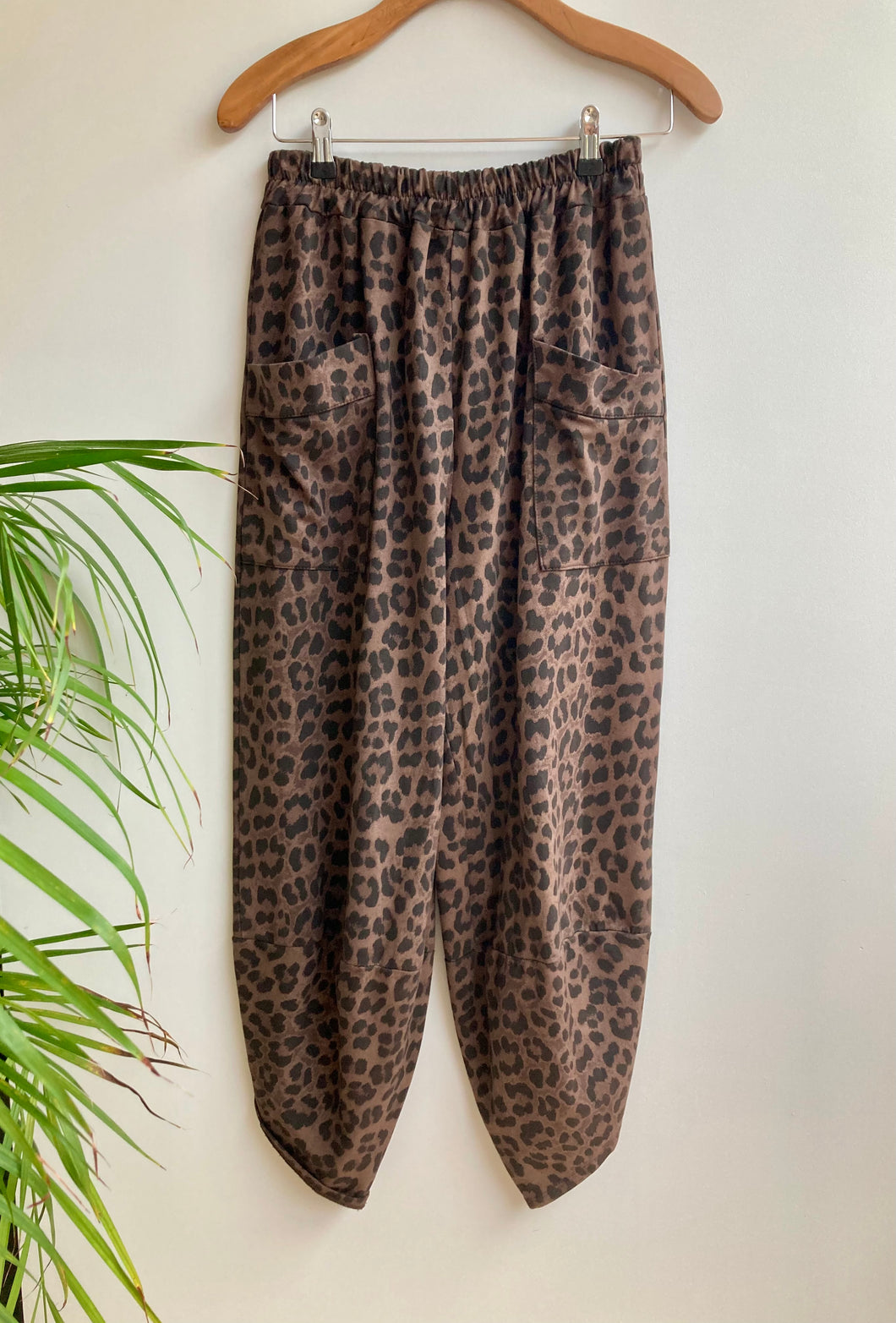 Leopard Print Joggers Brown