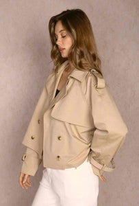 Beige Cropped Trench