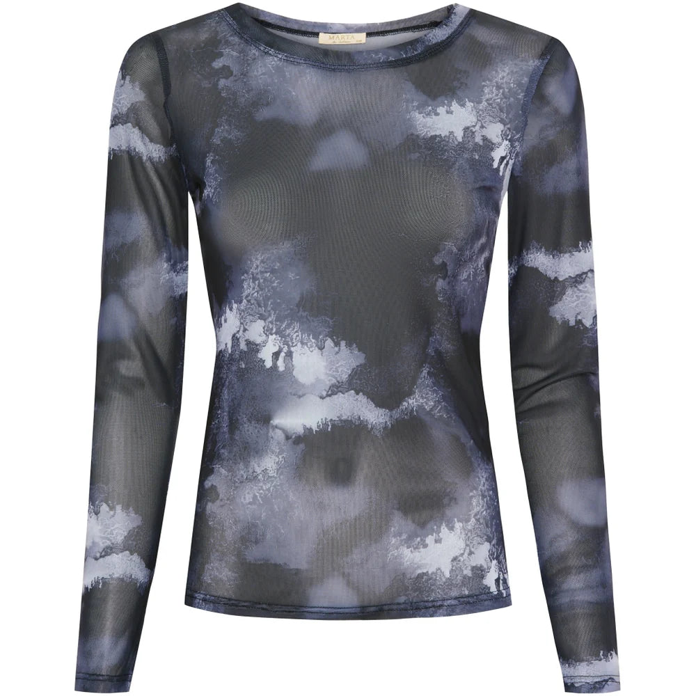 Marta Du Chateau Mesh Long Sleeve Top