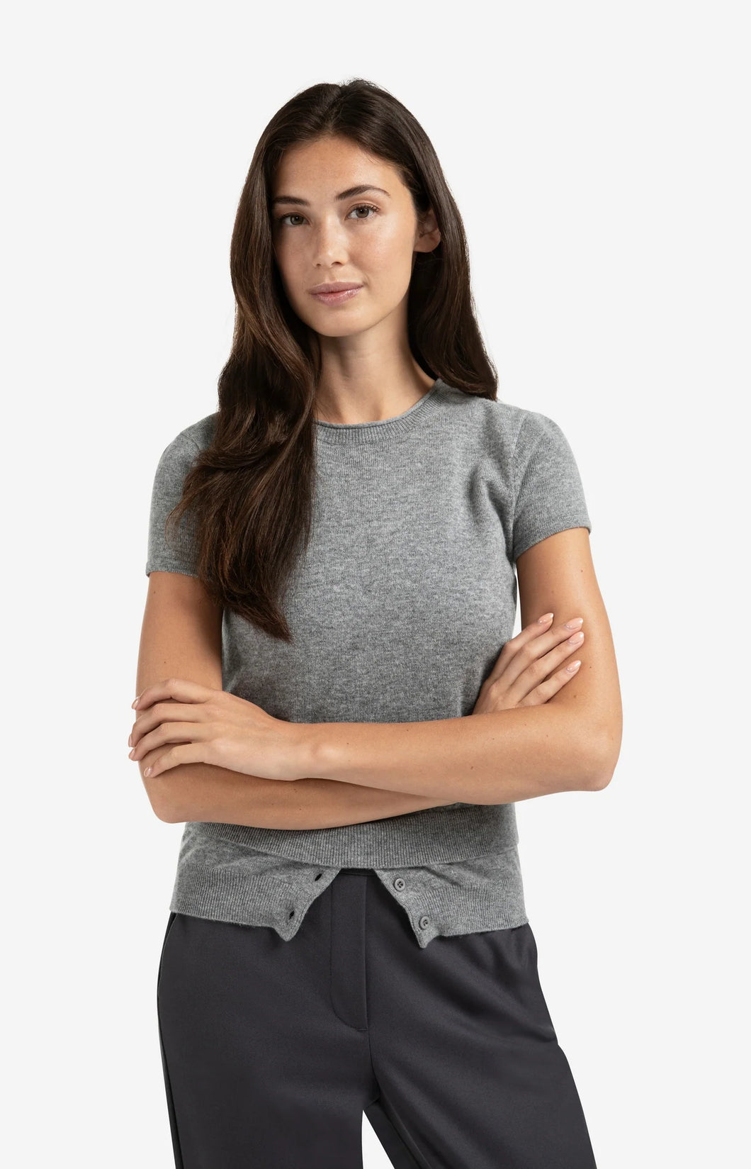 YAYA Knitted Top With Button Detail