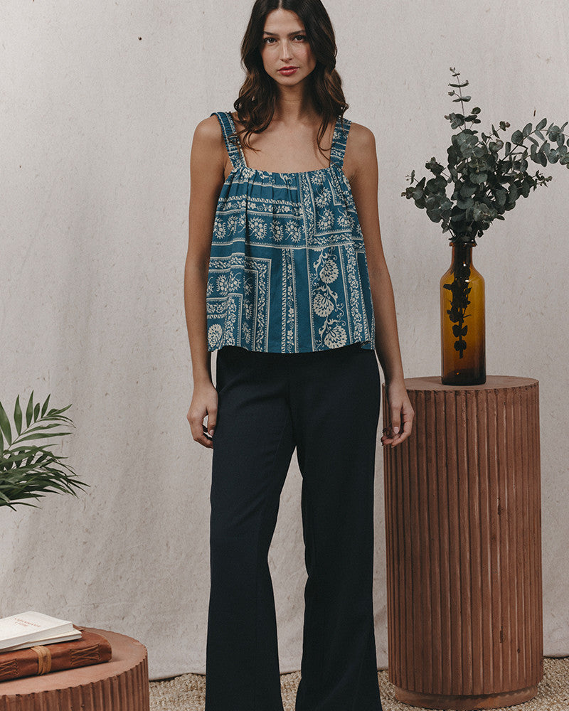 Grace and Mila ‘Kabuki’ Top Navy