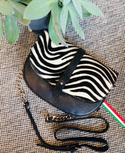 Load image into Gallery viewer, Italian Leather Zebra Print Bag
