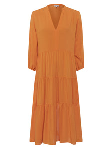 Great Plains Orange Tiered Dress